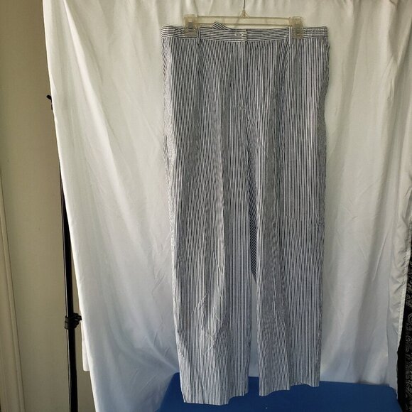 Appleseed's Pants - Appleseed's Women's Blue & White Striped Pants - 14